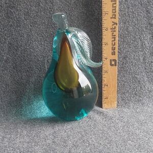 Vintage Salviati Murano Hand Blown Art Glass Fruit Paperweight Pear